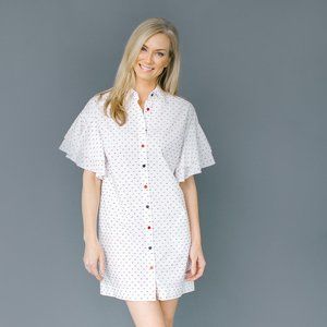 Rum Punch Ruffled Shirt Dress